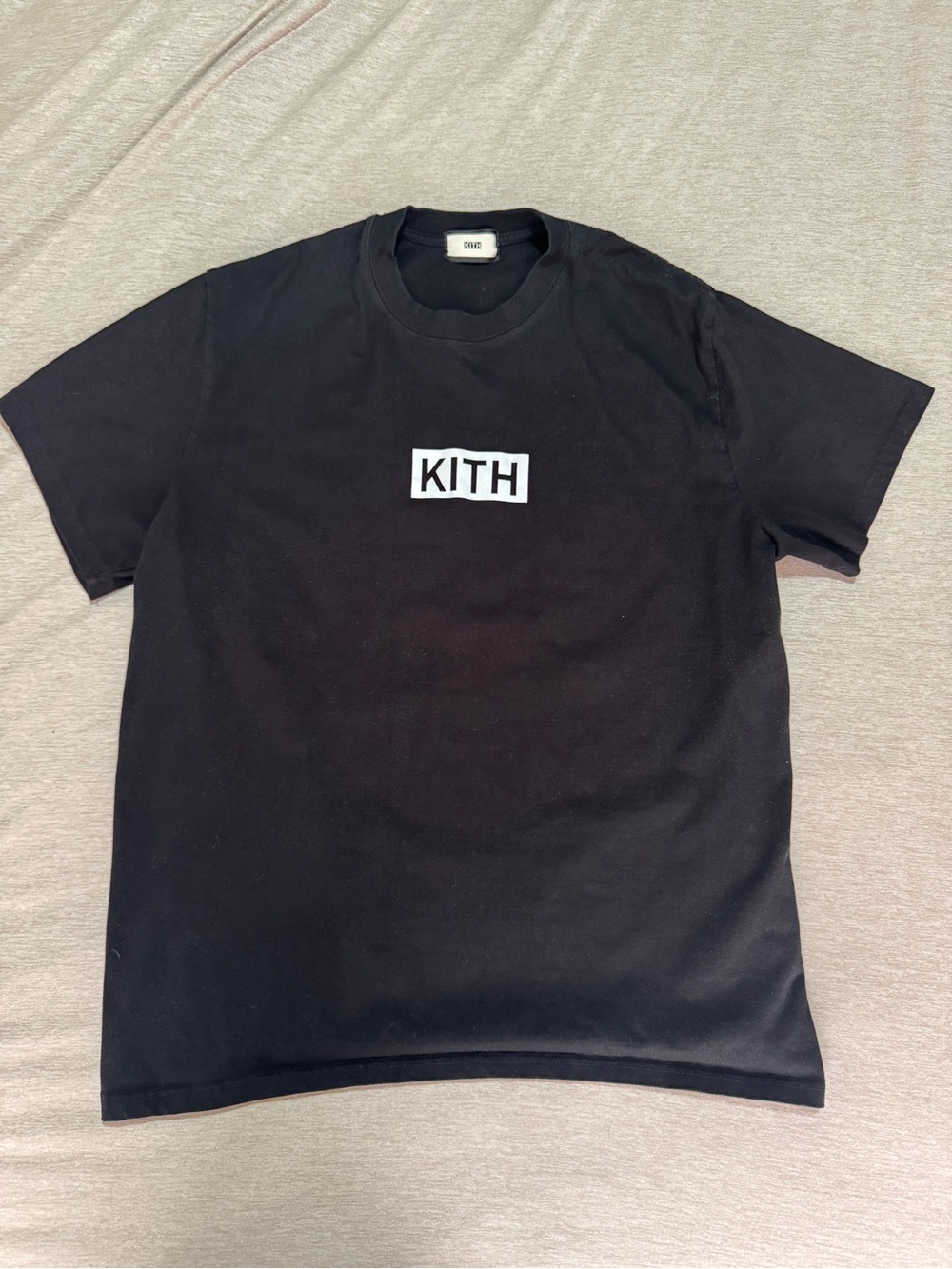 Kith Classic Logo Box T-Shirt Black Men’s XL 100% Cotton Size Tag Missing